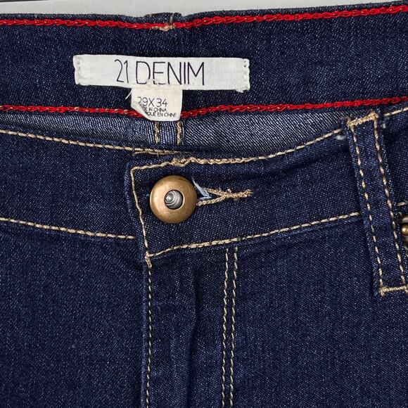 Forever 21 LONG Low-Rise Flare Jeans 29 Dark Wash Y2K - Picture 2 of 5